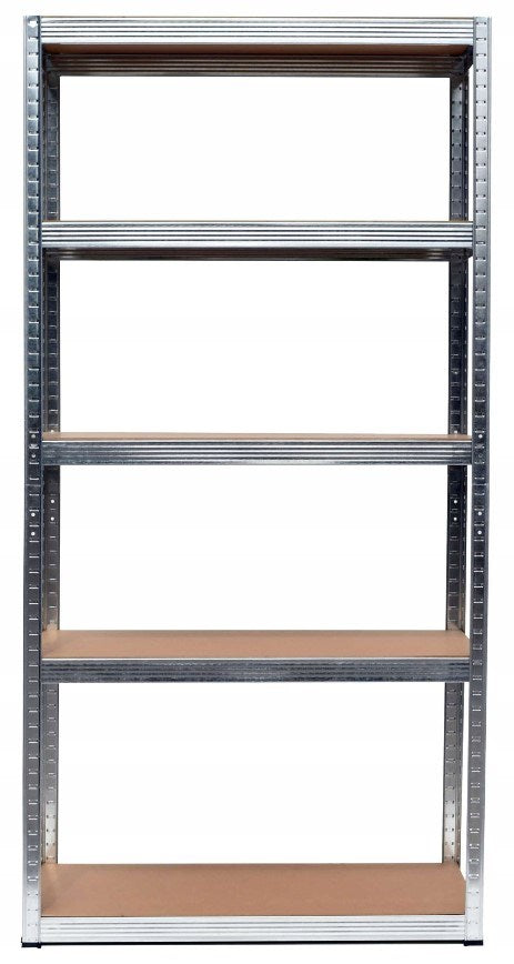 Stevig Opbergrek met 5 Planken - Tot 875 kg Belastbaar | Metaal/Zilver | 180x90x40 cm