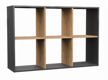 Compartimentenplank MALAX 2x3 - Opbergkast met 6 vakken | Kleur: Antraciet / Artisan Oak