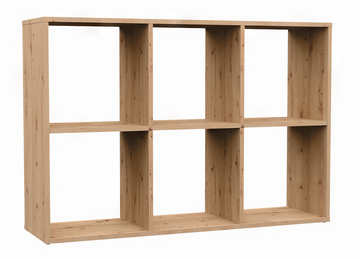 Compartimentenplank MALAX 2x3 - Open vakken, stevig design | Kleur: Artisan Oak