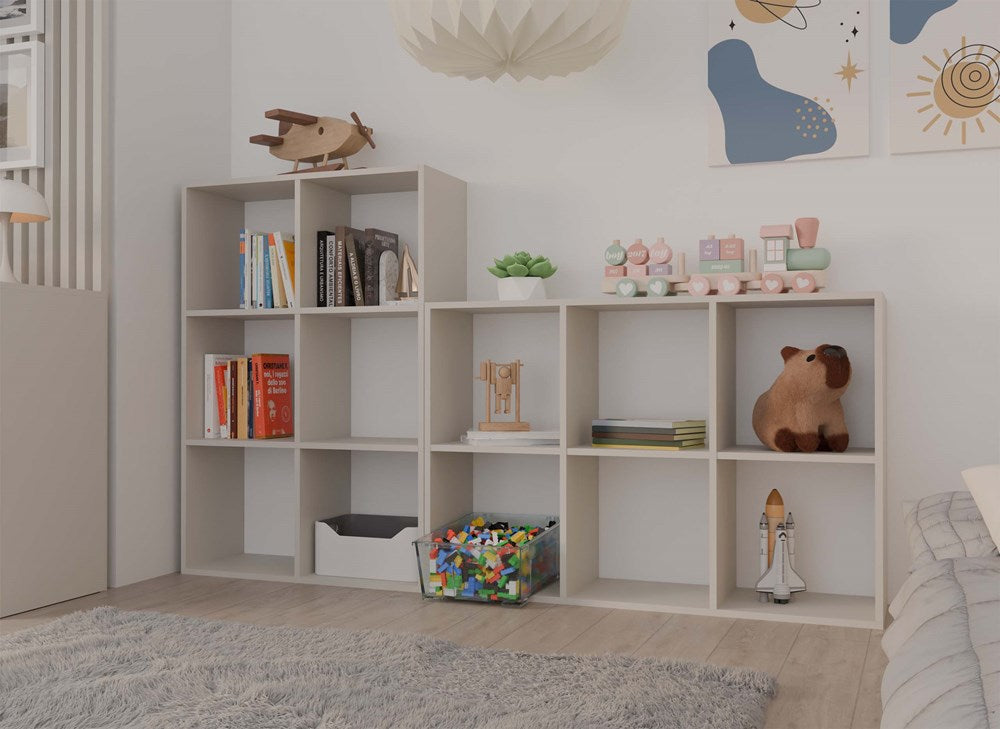 Compartimentenplank MALAX 2x3 - Opbergsysteem met 6 vakken | Kleur: Kasjmier | Maat: 110x30x75 cm