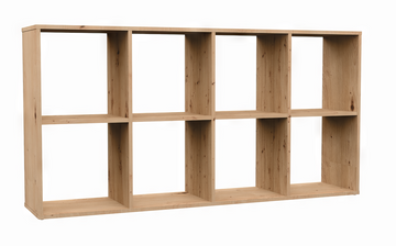 Compartimentenplank MALAX 2x4 met 8 vakken - Boeken- en speelgoedplank | Kleur: Artisan Oak