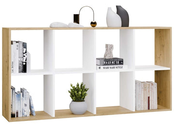 Compartimentenplank MALAX 2X4 met 8 vakken - Artisan Eik / Wit | Kleur: Artisan Eik / Wit