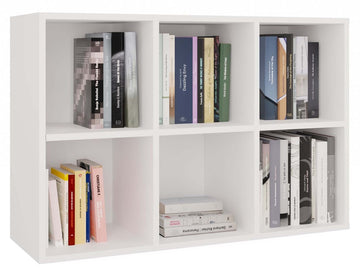 MALAX MINI 2x3 compartimentenplank – Functioneel boekenrek en opberger | Mat wit | 90x60x30 cm
