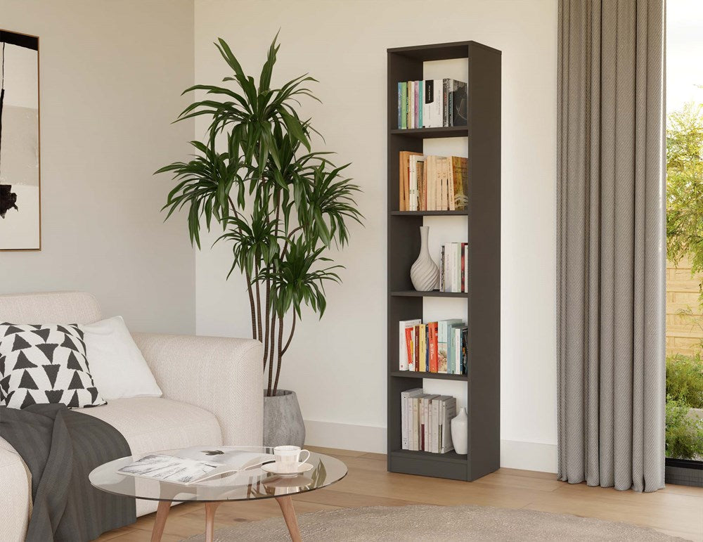 R40 Boekenplank 5 planken - Krasbestendig & Stijlvol | Kleur: Antraciet | Maat: 182x40x30 cm