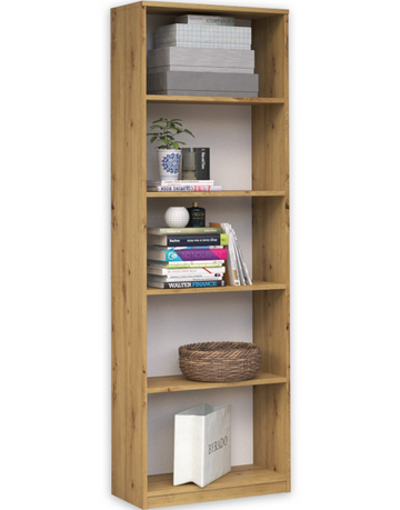 Klassiek Hoog Boekenrek R-40 - 5 Planken | Artisan Eiken | 40x30x182 cm