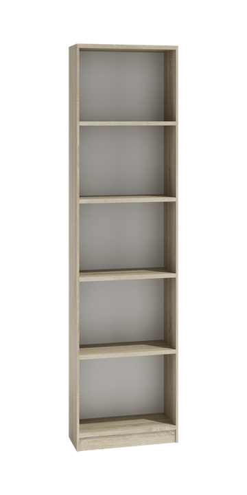 Klassiek Boekenkast Model R40 - 5 planken opbergkast | Kleur: Sonoma Eiken | Maat: 30x40x182 cm
