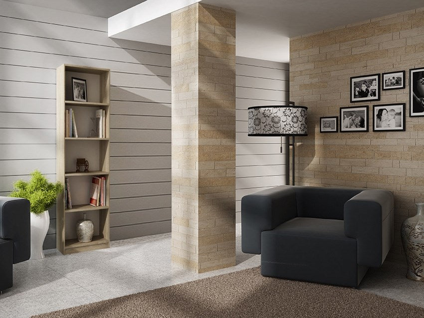 Klassiek Boekenkast Model R40 - 5 planken opbergkast | Kleur: Sonoma Eiken | Maat: 30x40x182 cm