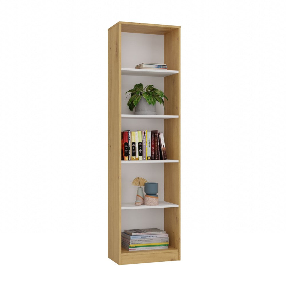 Klassieke R50 Boekenkast 5-planks - Krasbestendig, Modern Design | Artisan Eiken / Wit | 182x50x30