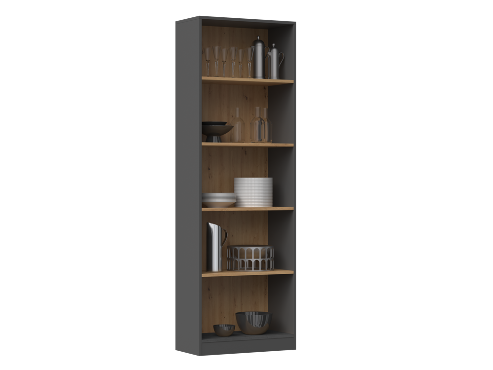 Klassiek opbergrek R60 – Duurzaam boekenrek en speelgoedopberger | Antraciet / Artisan Eiken