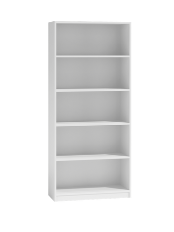 Klassiek plankrek R60 – Stevig en stijlvol boekenrek voor boeken en speelgoed | Mat wit | 30x60x182