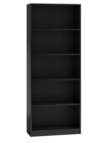 Klassiek Zwart Boekenrek R60 - Stevig, 5 Planken, 182x60x30 cm | Kleur: Zwart