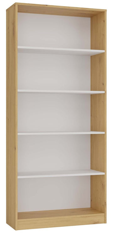 Boekenkast R80 met 5 planken – Artisan Eiken & Wit | Kleur: Artisan eiken/wit | Maat: 182x80x30 cm