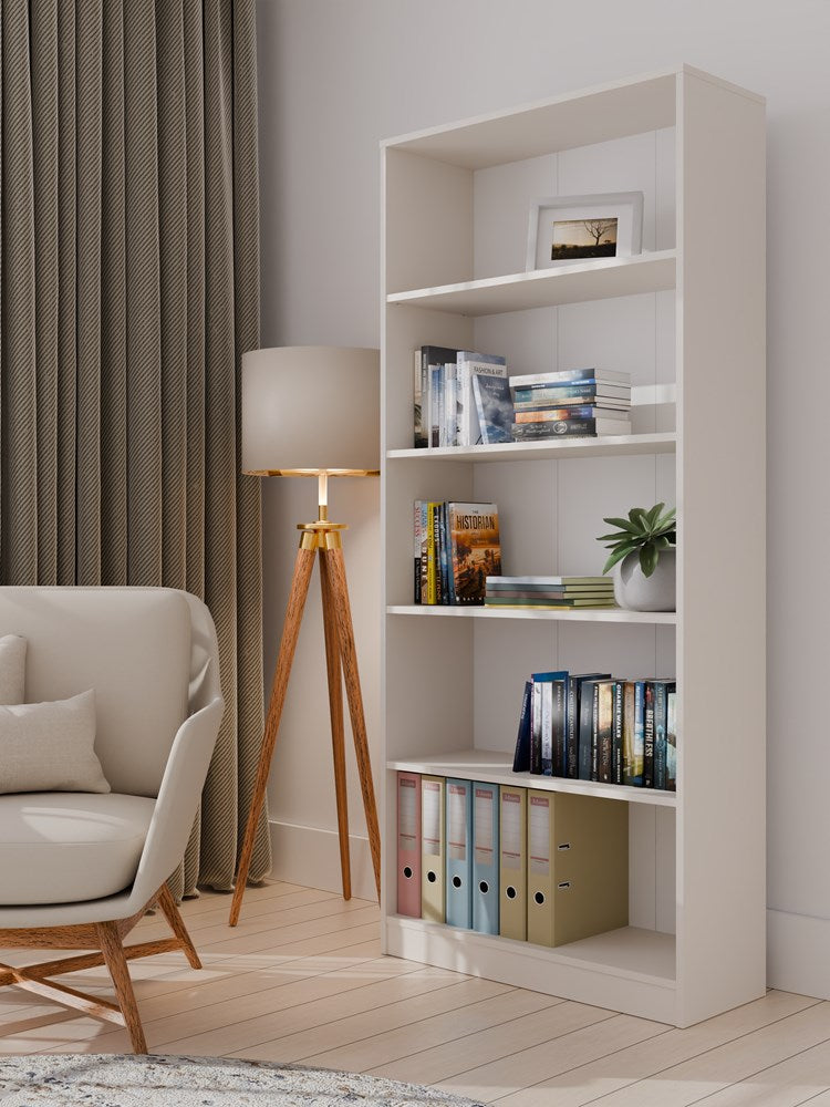 R80 Boekenkast met 4 planken – Stijlvolle opbergruimte | Kleur: Cashmere | Maat: 80x30x182 cm