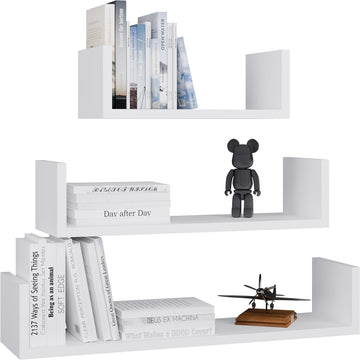 Set van 3 Mat Witte Wandplanken MOBI 3P - Duurzaam & Modern | Kleur: Mat wit | Maat: 80/60/40 cm