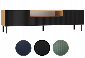 Moderne TV-kast RTV Kama 160 cm - Artisan Eik en Zwart | Kleur: Artisan Eik & Zwart