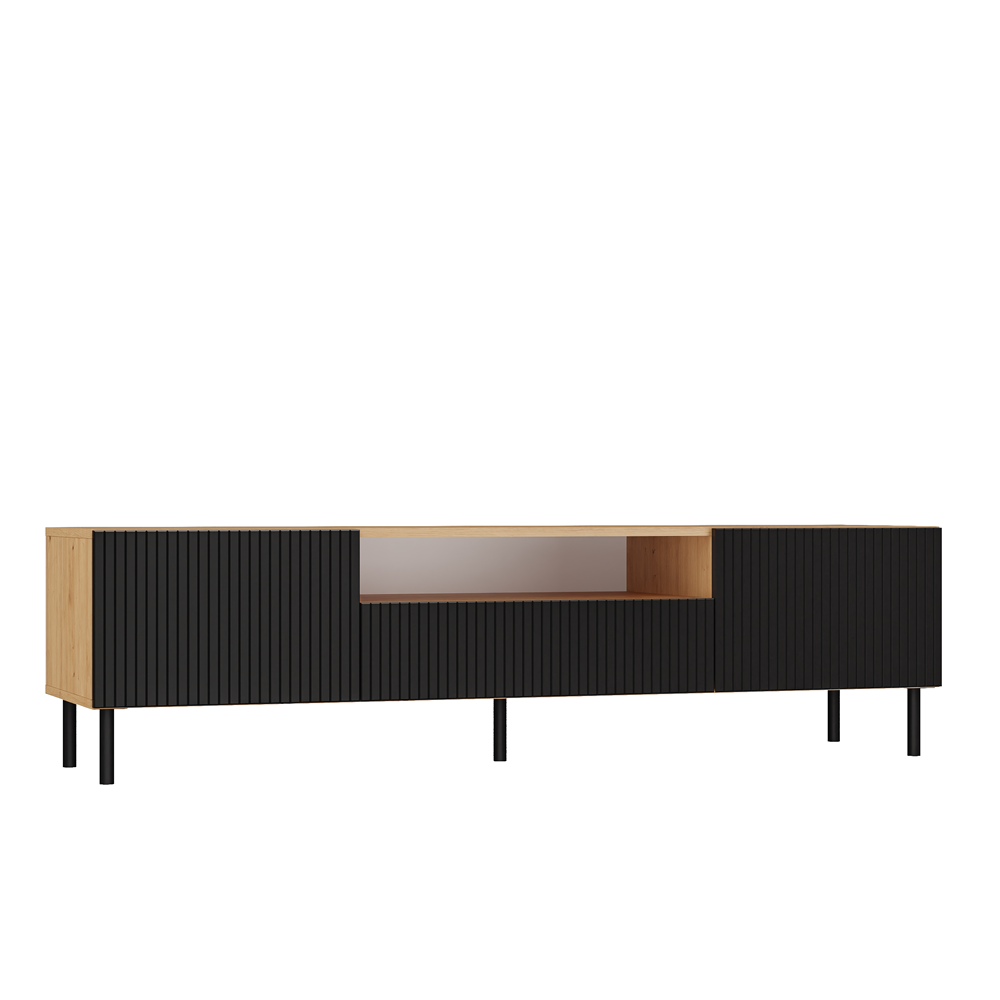 Moderne TV-kast RTV Kama 160 cm - Artisan Eik en Zwart | Kleur: Artisan Eik & Zwart