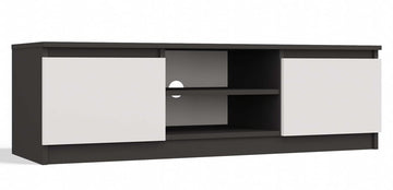 Moderne tv-kast Malwa 120 cm - Antraciet met wit | Kleur: Antraciet & Wit | Maat: 120x40x36 cm