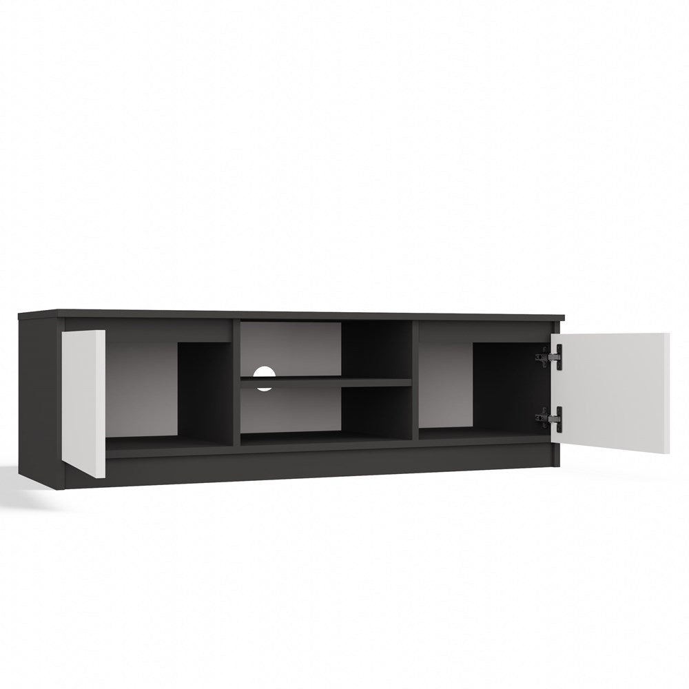 Moderne tv-kast Malwa 120 cm - Antraciet met wit | Kleur: Antraciet & Wit | Maat: 120x40x36 cm