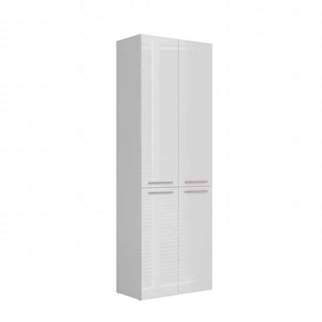 Nel DD 2K Badkamerkast – Mat Wit met Glanzend Witte Voorkant | Kleur: Wit | Maat: 60x30x174 cm