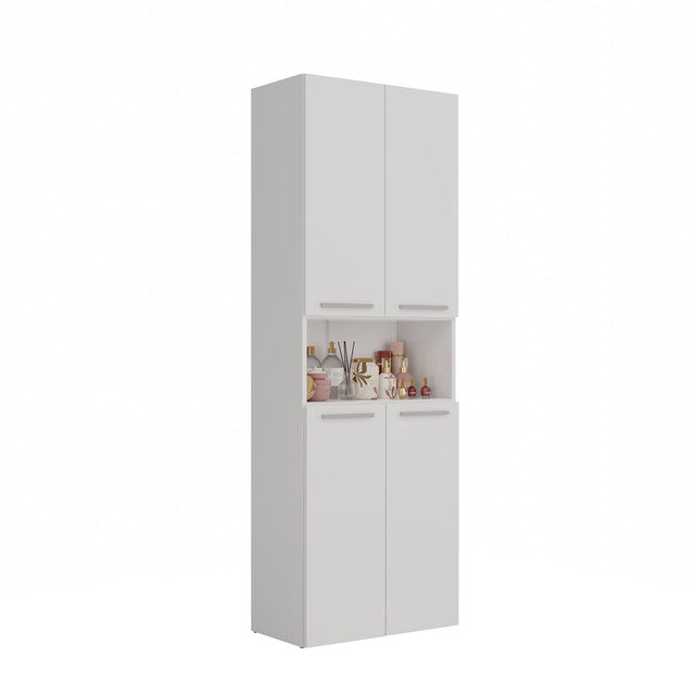 Badkamerkast NEL DK 2K met 3 planken & 2 manden – Mat wit | Afm: 174x60x30 cm
