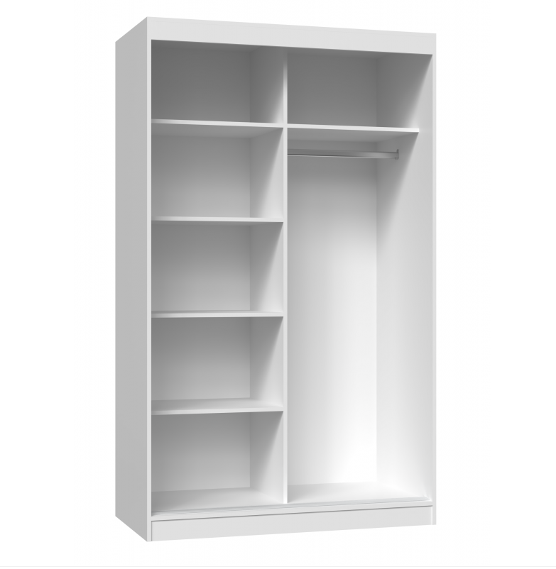 Moderne garderobe IGA met schuifdeuren en spiegel - ruimtebesparend en stijlvol | Mat wit | 120cm