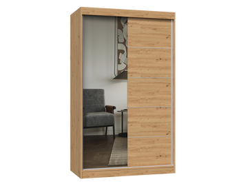 Garderobe met schuifdeuren IGA - Ambachtelijk & Artisan Eik, 1 Spiegel | Kleur: Eik