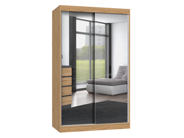 Moderne schuifdeur garderobe met 2 spiegels - IGA 120 cm | Kleur: Artisan Oak