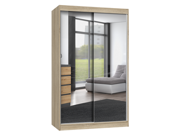Moderne garderobe IGA met schuifdeuren & spiegels 120 cm | Kleur: Sonoma Oak