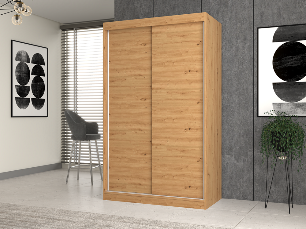 Moderne Garderobe met Schuifdeuren IGA 120 cm - Artisan Oak | Kleur: Artisan Oak | Maat: 200x120x61
