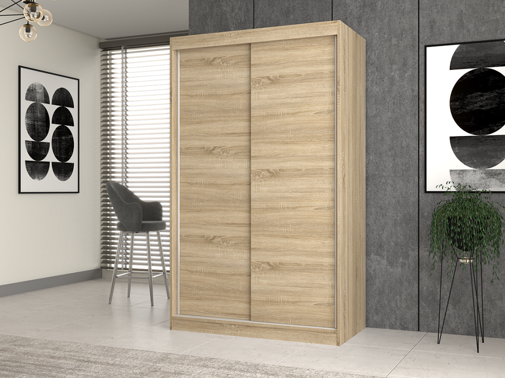 Moderne garderobe met schuifdeuren IGA - 120 cm breed | Kleur: Sonoma Oak | Maat: 200x120x61 cm