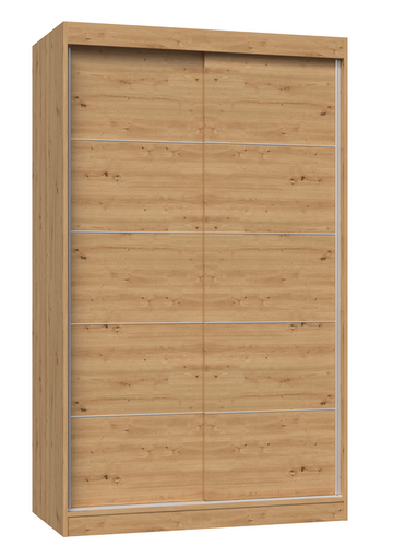 Moderne garderobekast IGA met schuifdeuren - 120 cm breed | Kleur: Artisan Oak/Eiken
