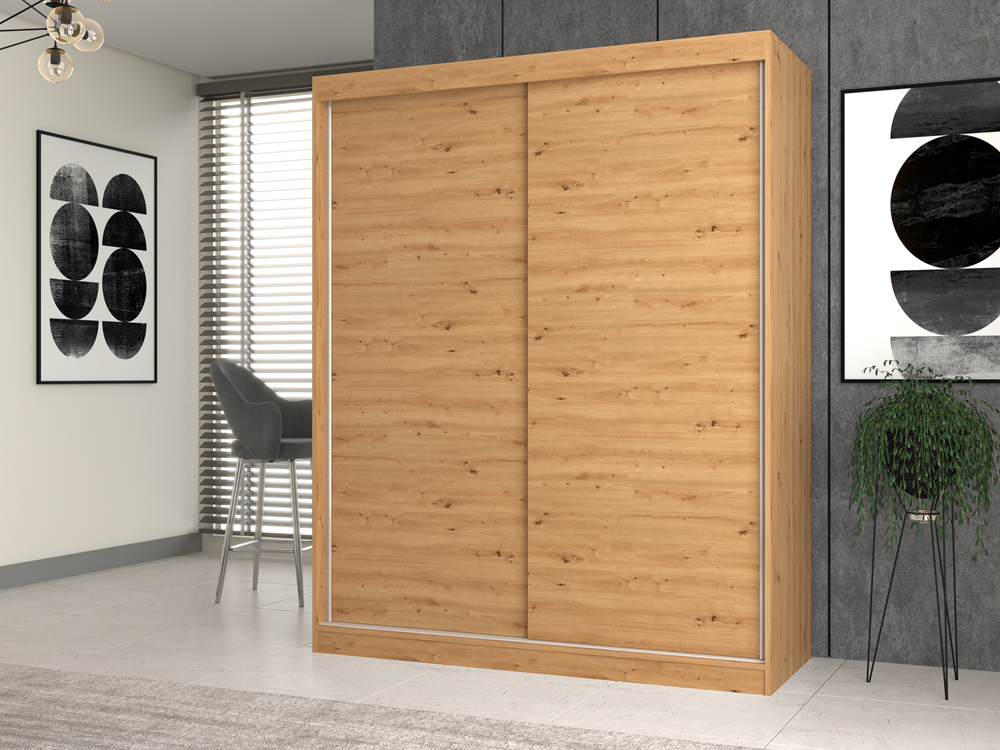 Moderne garderobekast IGA met schuifdeuren | Artisan Eik | 160 cm breed