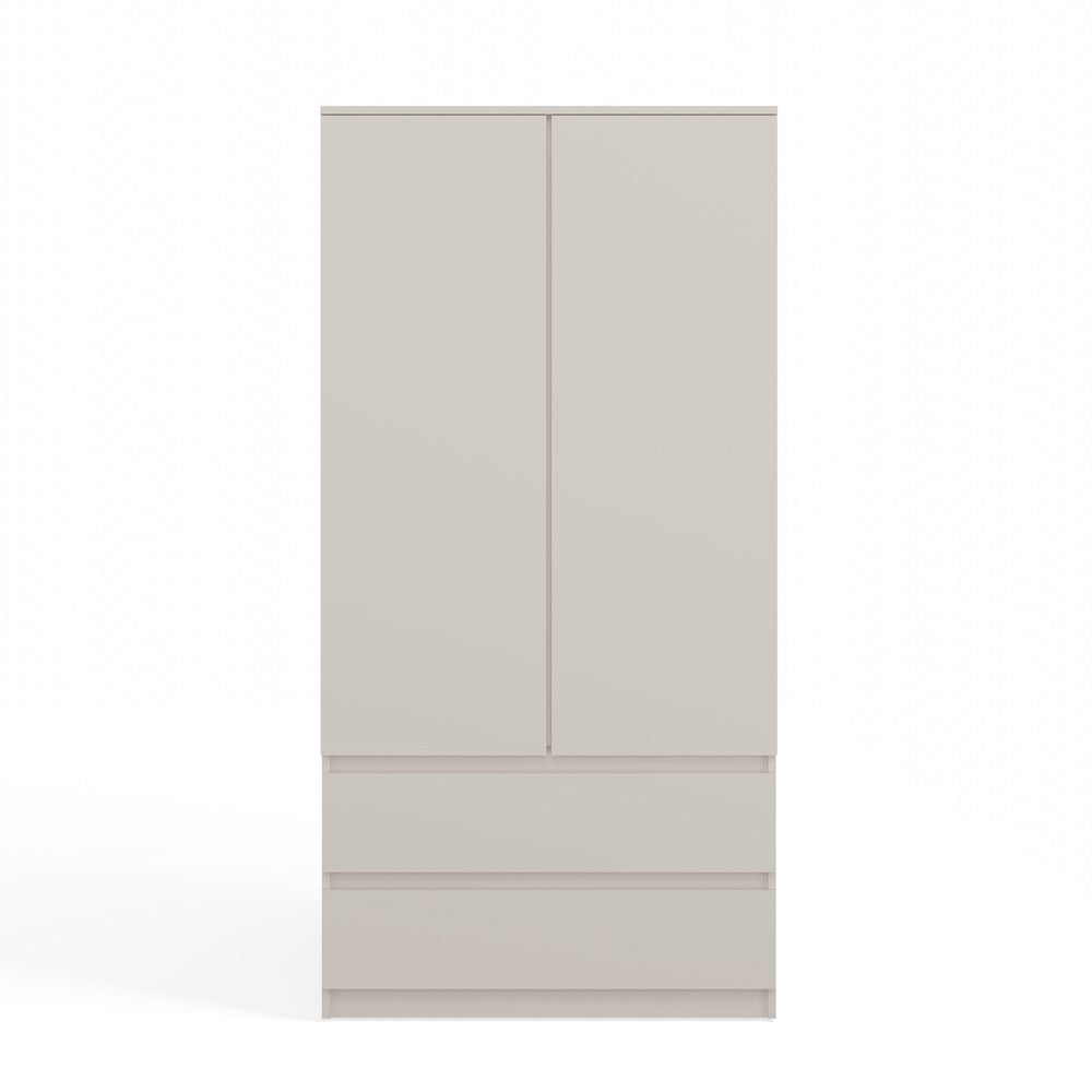 Malwa SS-90 dubbele deurkast met 2 lades en TIP-ON systeem | Kasjmier Beige | 180x90x50 cm