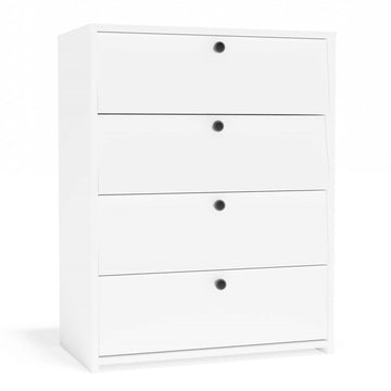 Moderne witte schoenenkast LOKA met 4 scharnierende deuren | Kleur: Wit | Maat: 85x66x36 cm