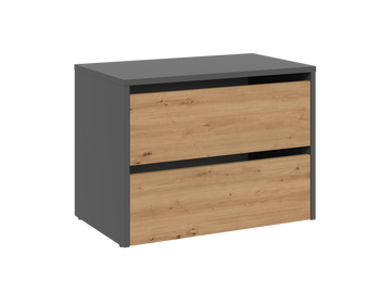 Moderne stijlvolle schoenenkast MODO met 2 niveaus en greeploos design | Kleur: Antraciet / Artisan