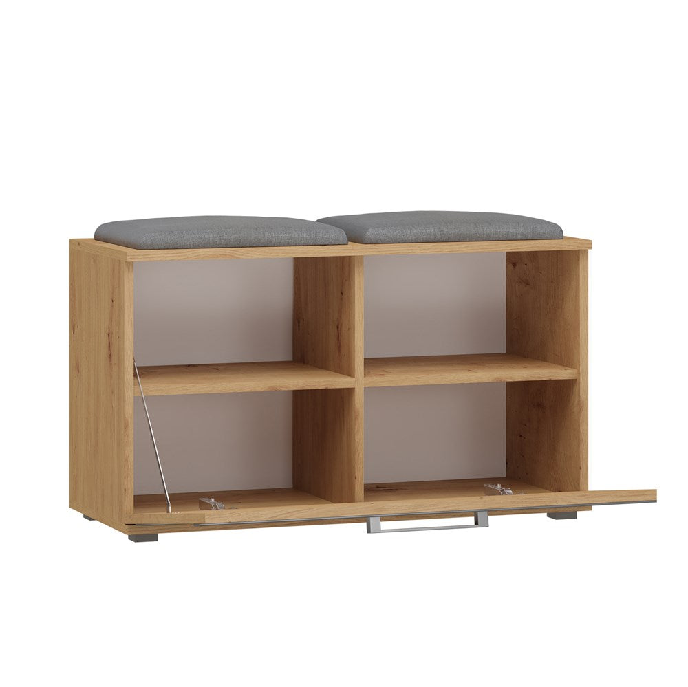 Schoenenkast met Zitting Opaal – Modern & Functioneel | Kleur: Artisan Eiken | Maat: 85x35x45 cm