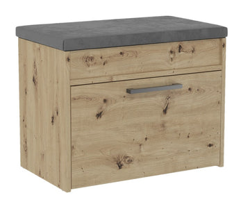 Schoenenkast met zitting en opbergruimte PARMA MINI - Compact design | Kleur: Artisan eiken