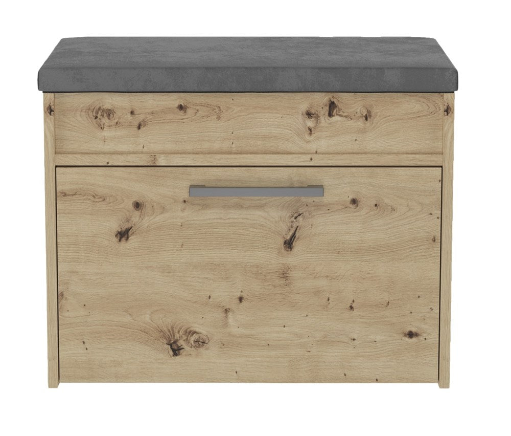 Schoenenkast met zitting en opbergruimte PARMA MINI - Compact design | Kleur: Artisan eiken