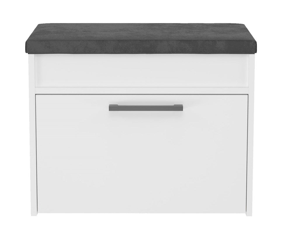 Schoenenkast met zitting en opbergruimte - Parma Mini | Kleur: Wit | Maat: 60x35x49 cm