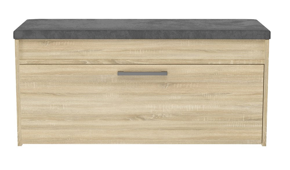 Schoenenkast met Zitting en Opbergruimte – Model Parma | Sonoma eiken | 100x35x49 cm