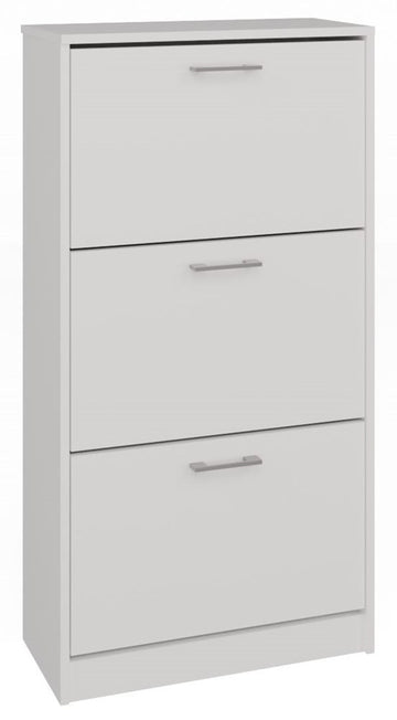PAULA schoenenkast - Compacte, duurzame schoenopberger met kunststof mand | Wit | 60x28x116 cm