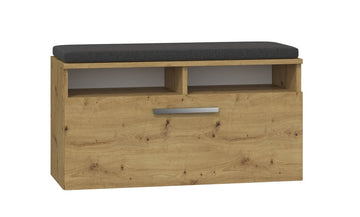 Schoenenkast met zitting RIVA - Modern, duurzaam & compact | Artisan eiken | 85x35x46 cm