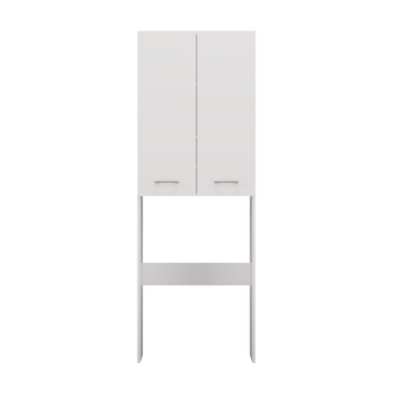 Moderne Pola DD Badkamerkast met Plank boven Wasmachine | Kleur: Wit | Maat: 64x180x30 cm