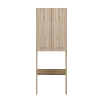 Badkamerkast Pola met planken boven wasmachine - Opbergkast | Kleur: Sonoma Eiken | 64x180x30 cm
