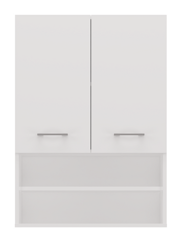 Pola Mini DK hangkast - Badkamerplank boven wasmachine | Kleur: Mat wit | Maat: 64x90x30 cm