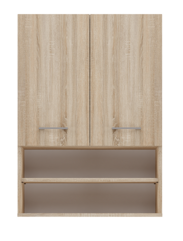 Hangkast POLA MINI DK met 2 deuren en 2 planken voor badkamer | Sonoma Eiken | 64x90x30 cm