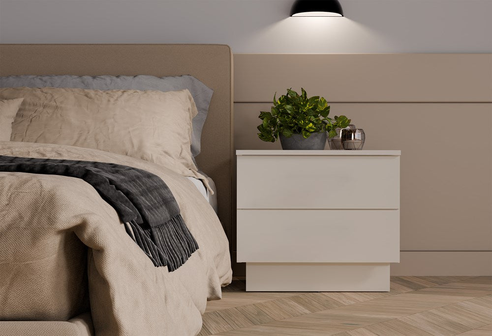 Bedkastje AMBER 2S met 2 lades - Nachtkastje TIP ON systeem | Kleur: Kasjmier | Maat: 55x48x37 cm