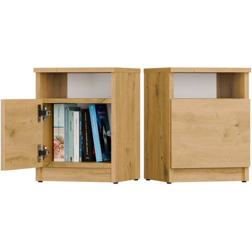 Modern Nachtkastje GALAX 30 1D - Ambachtelijk Eiken | Kleur: Ambachtelijk Eiken | Maat: 30x30x40 cm