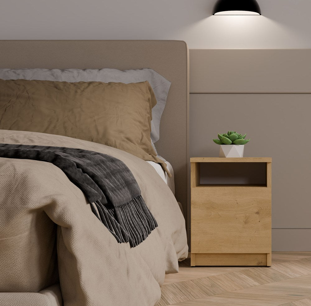 Modern Nachtkastje GALAX 30 1D - Ambachtelijk Eiken | Kleur: Ambachtelijk Eiken | Maat: 30x30x40 cm