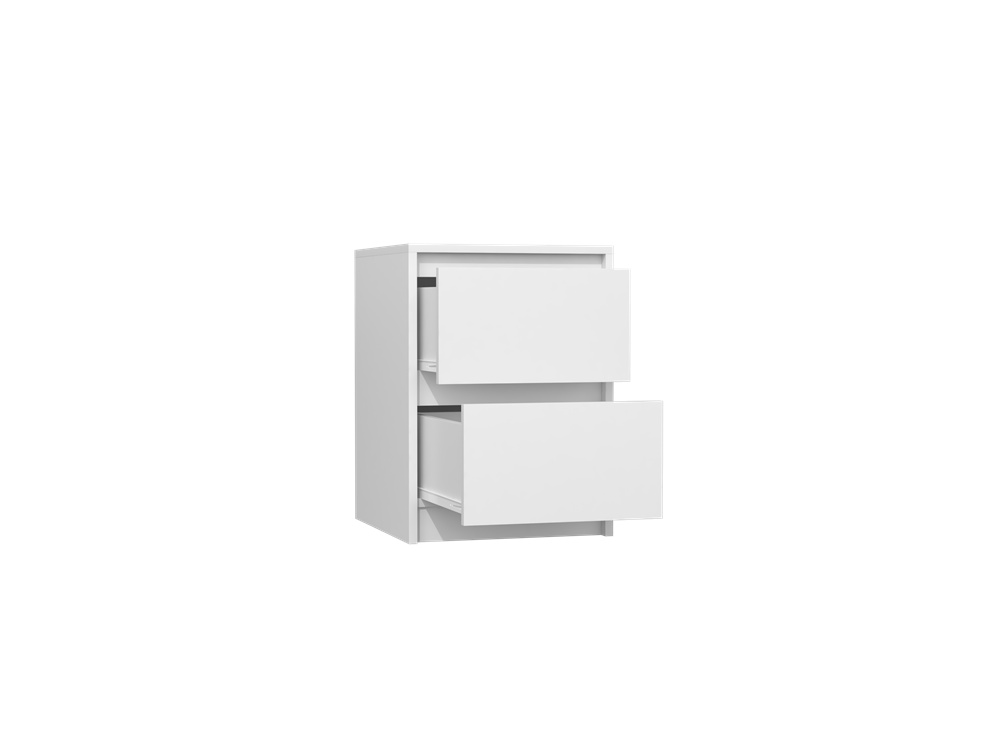 Modern Karo nachtkastje met lade – Minimalistisch design | Kleur: Wit | 40x43x55 cm